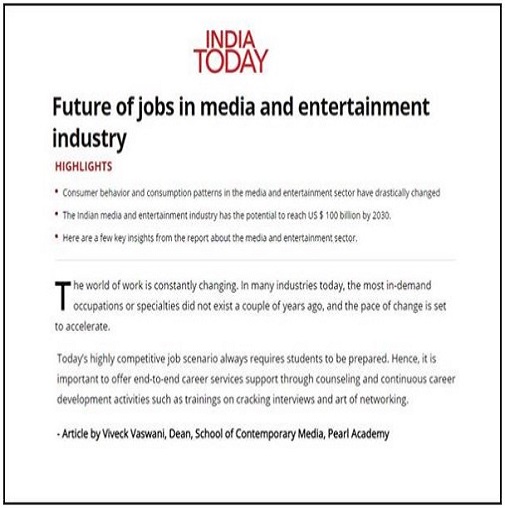 Pearl in News | Future of Jobs in the Media and Entertainment Industry | SOCM